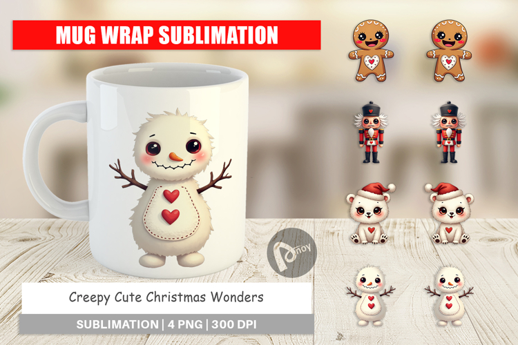 Creepy Cute Christmas Mug Wrap