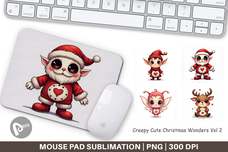 Creepy Cute Christmas Mouse Pad