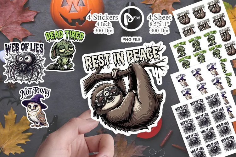 Creepy Exhausted Spooky Burnout Sticker