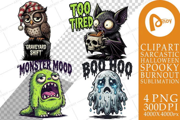 Exhausted Spooky Burnout Sublimation