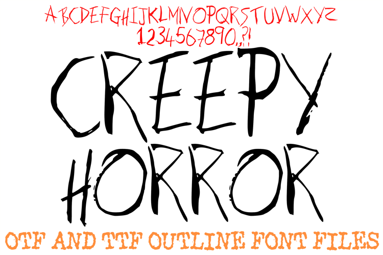 Creepy Horror Font Halloween Real Lettering Spooky Ink ABC