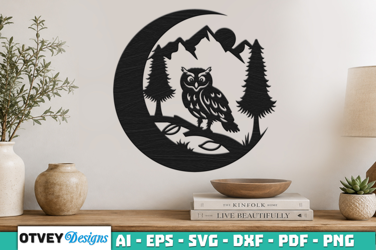 Crescent Moon Animals Wall Art Signs