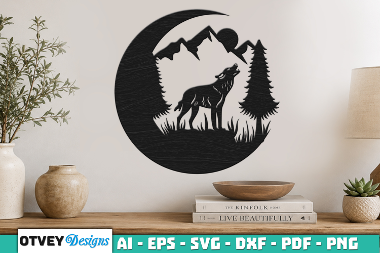 Crescent Moon Animals Wall Art Signs