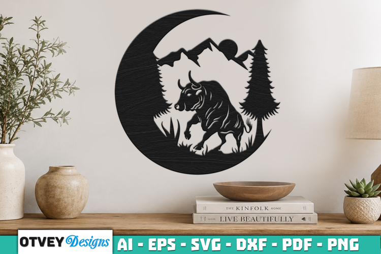 Crescent Moon Animals Wall Art Signs
