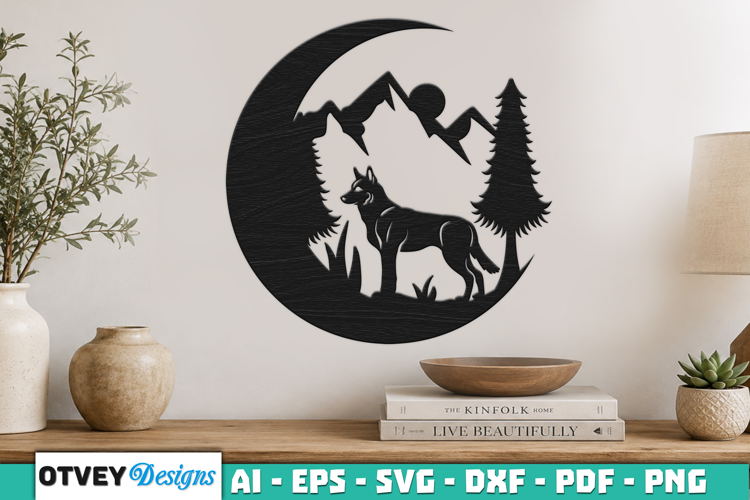 Crescent Moon Animals Wall Art Signs