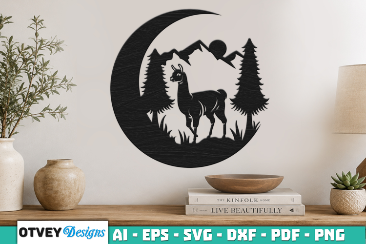 Crescent Moon Animals Wall Art Signs