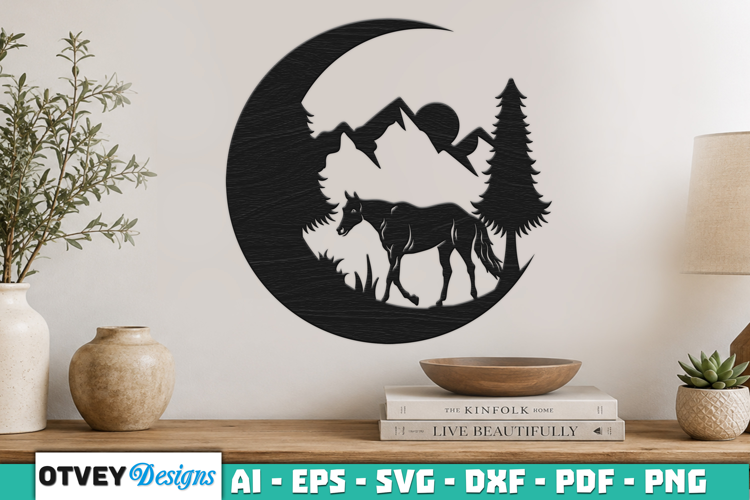 Crescent Moon Animals Wall Art Signs