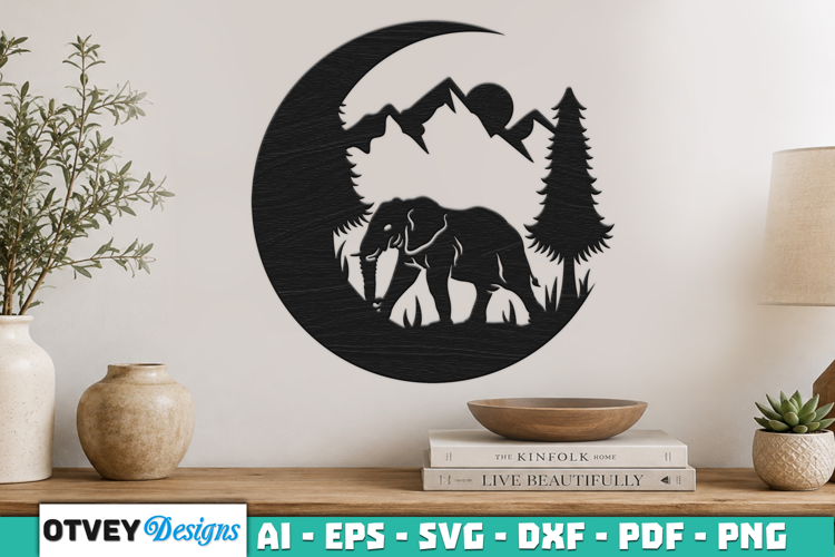 Crescent Moon Animals Wall Art Signs