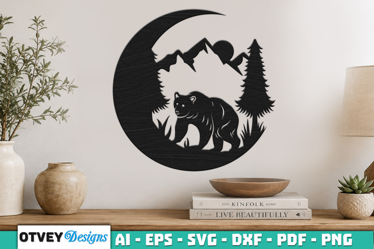 Crescent Moon Animals Wall Art Signs