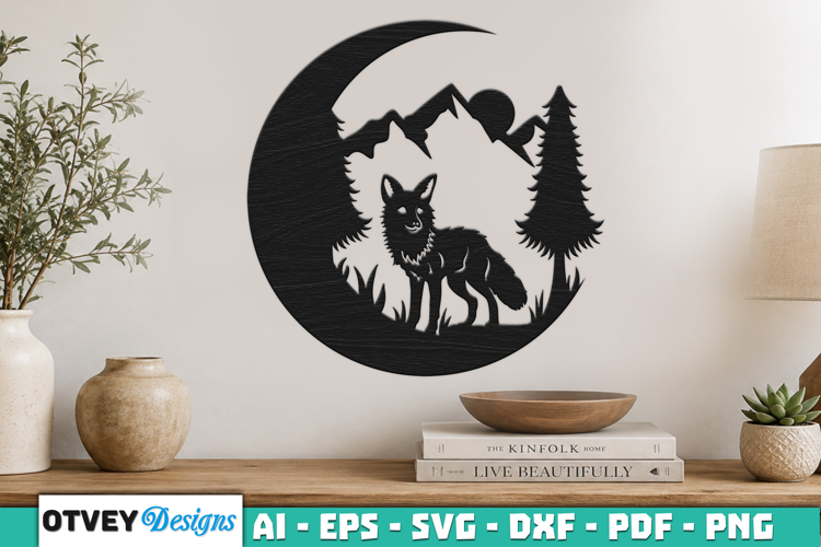 Crescent Moon Animals Wall Art Signs