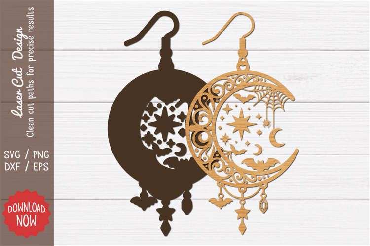 Crescent Moon Earrings SVG