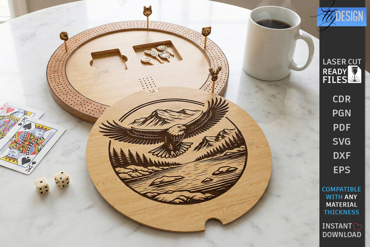 Cribbage Board Game Laser Cut | Wilderness Adventure | Games