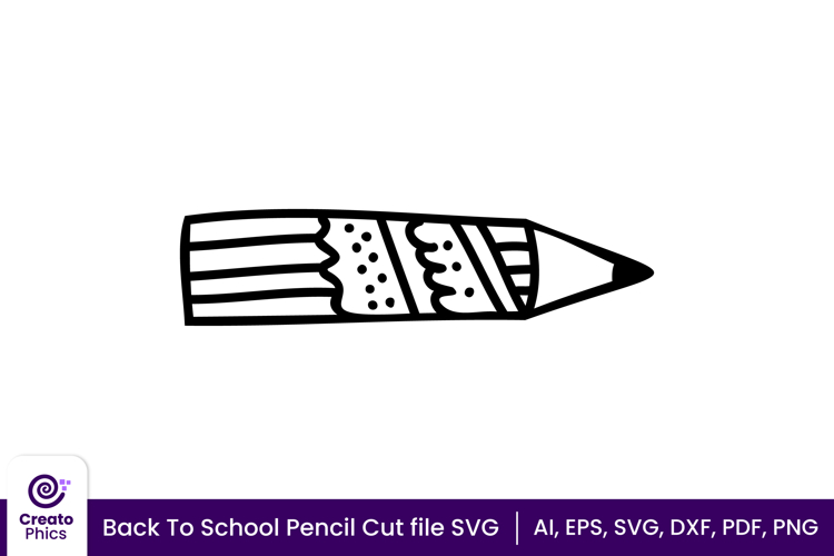 Back To School Pencil Silhouette | School Suply Cut File SVG
