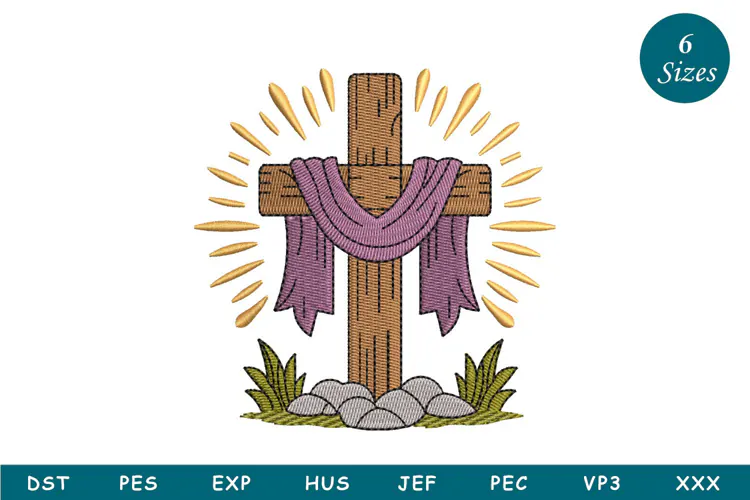Christian Cross Embroidery Design