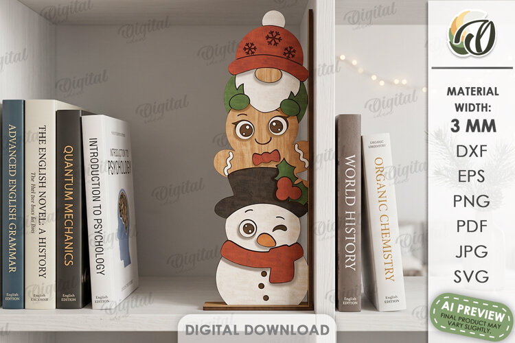 Christmas Characters Shelf Sitter Laser Cut. Christmas SVG example image 1