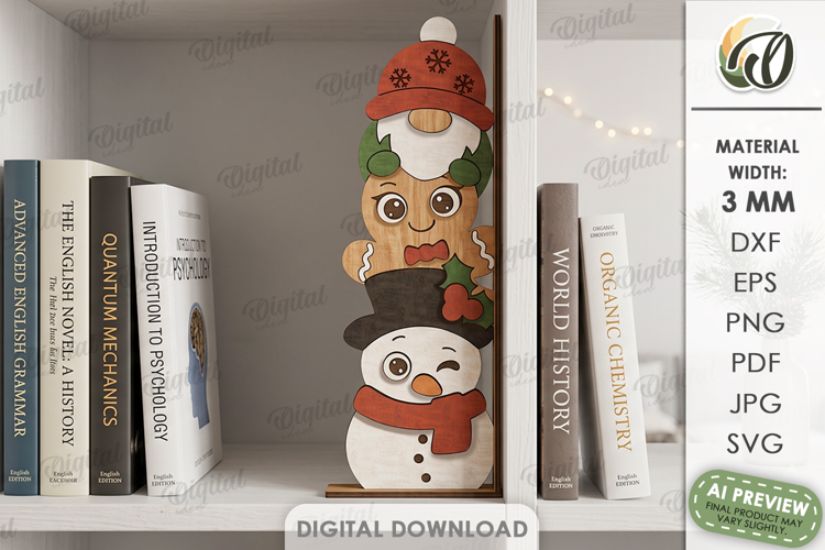 Christmas Characters Shelf Sitter Laser Cut. Christmas SVG