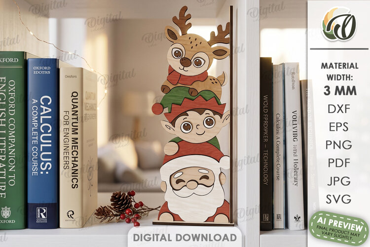 Christmas Characters Shelf Sitter Laser Cut. Christmas SVG example image 1