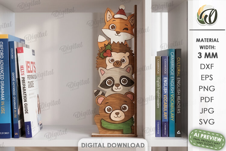 Christmas Characters Shelf Sitter Laser Cut. Christmas SVG example image 1