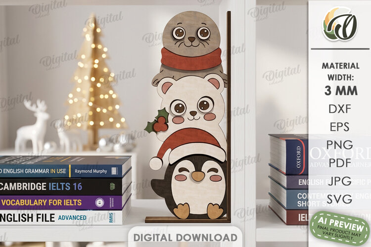 Christmas Characters Shelf Sitter Laser Cut. Christmas SVG example image 1