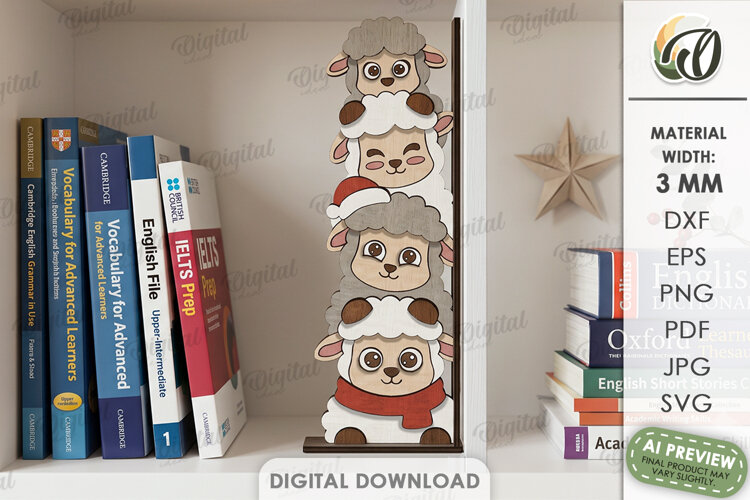 Christmas Characters Shelf Sitter Laser Cut. Christmas SVG example image 1
