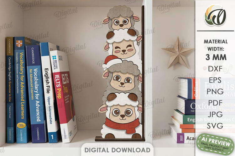 Christmas Characters Shelf Sitter Laser Cut. Christmas SVG