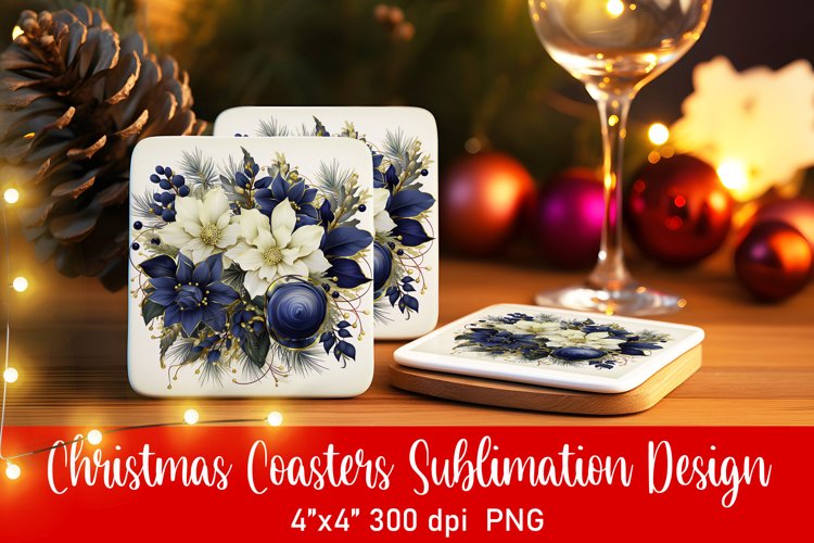 Christmas Coasters Ornament Sublimation PNG