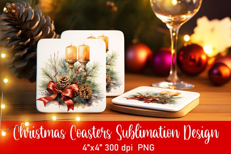 Christmas Coasters Ornament Sublimation PNG