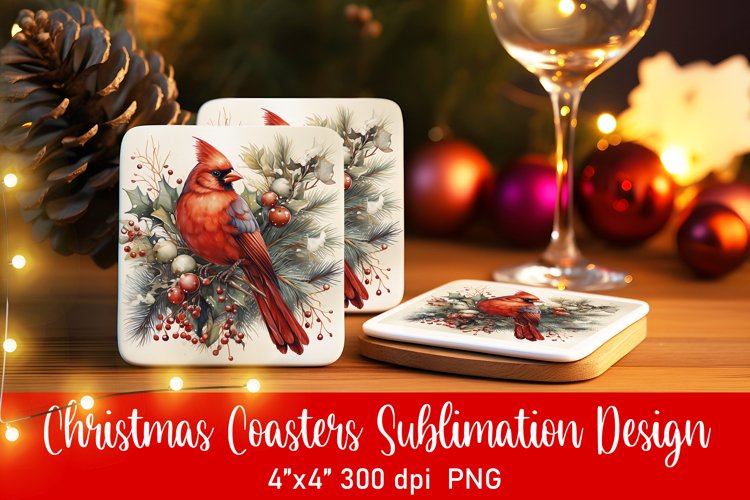Christmas Coasters Ornament Sublimation PNG