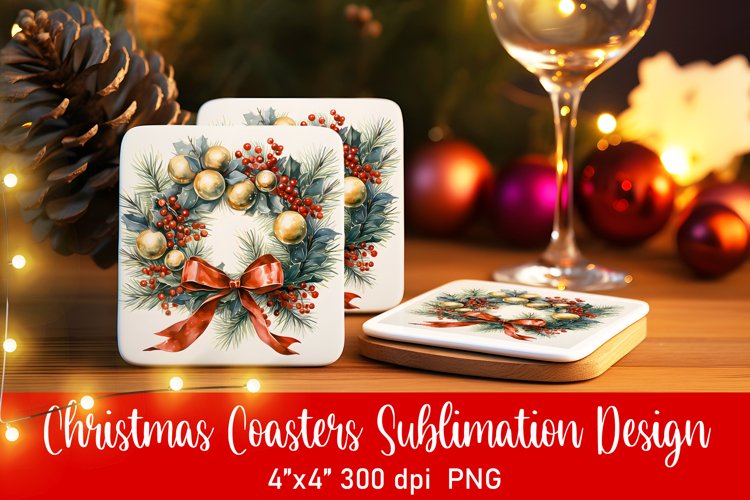 Christmas Coasters Ornament Sublimation PNG