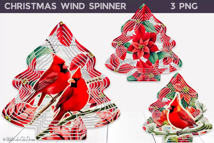 Christmas Tree Wind Spinner | Cardinal Wind Spinner