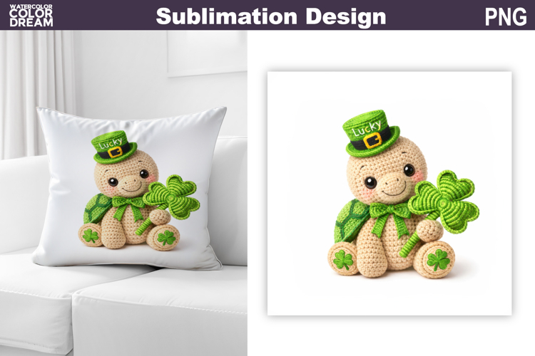 Animal St. Patrics Day Pillow Design | Crochet Turtle Clove