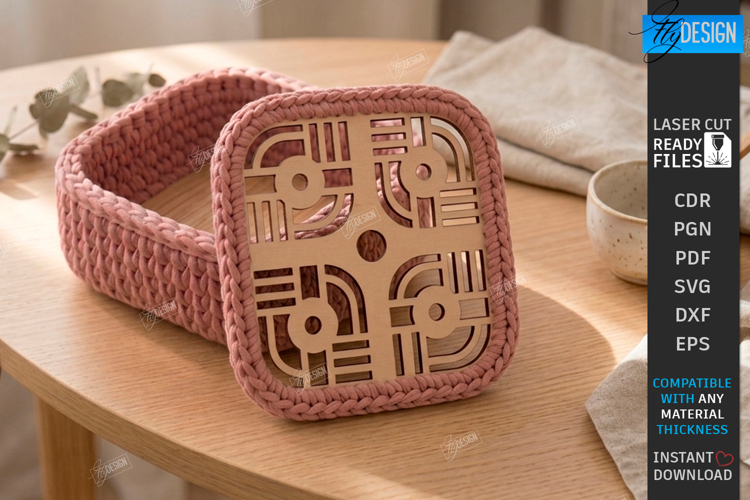 Crochet Basket Lid Laser Cut | Wooden Basket Bottoms | CNC