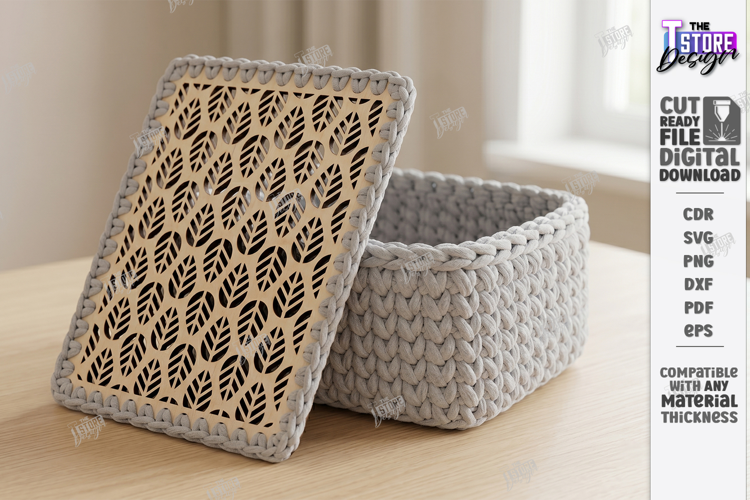 Crochet Basket Lid Laser Cut Base | Home Organization | CNC