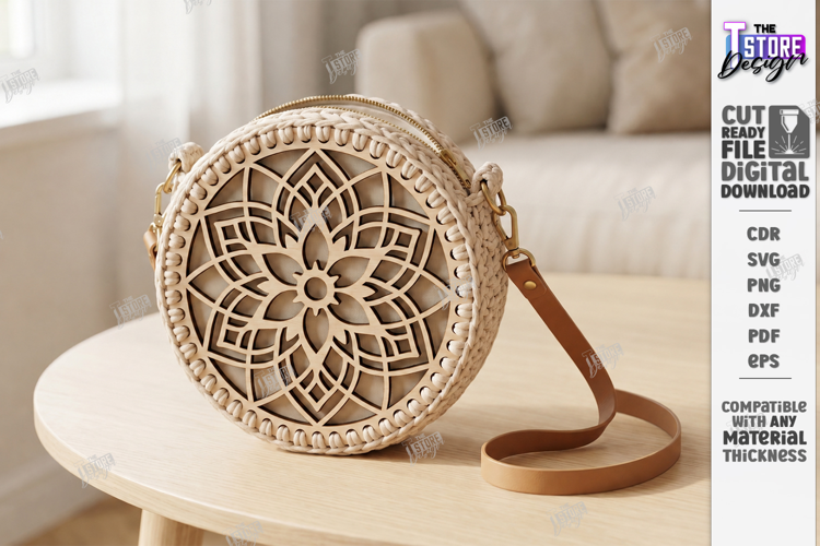 Crochet Basket Lid Laser Cut Base | Base for Weaving a Bag