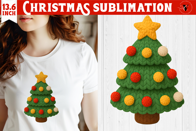Cozy Christmas crochet sublimation | Christmas tree