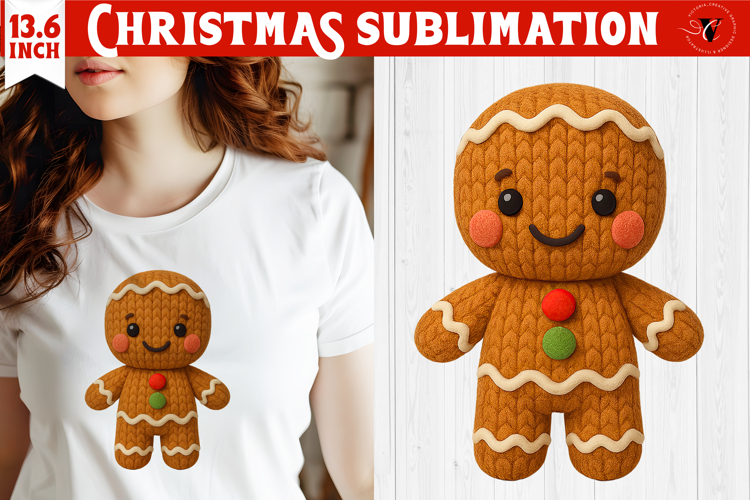 Cozy Christmas crochet sublimation | Christmas gingerbread