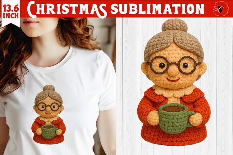 Cozy Christmas crochet sublimation | Missis Claus