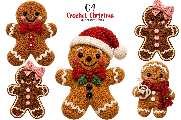 Crochet Christmas PNG, Crochet Yarn Christmas PNG