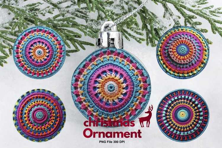 Crochet Mandala Ornament Circle Christmas Tree Decorate