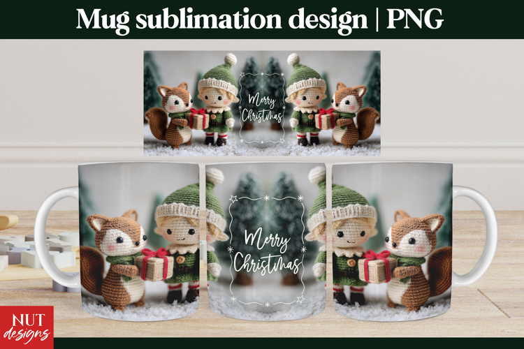 Cute Christmas Mug cozy Christmas mug wrap 15oz mug wrap