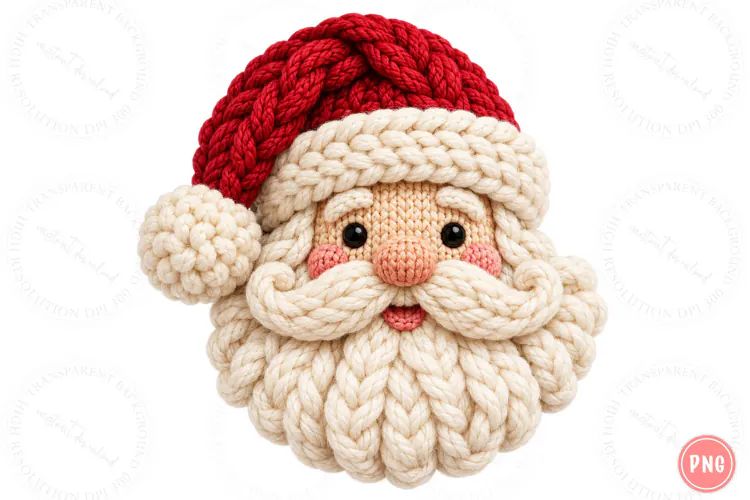 Crochet Santa PNG, Christmas Shirt Design