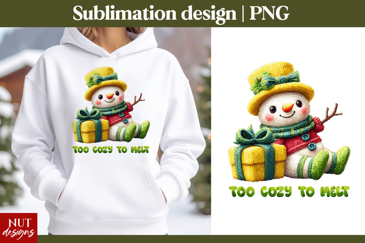 Crochet Christmas tshirt Cute Knitted Snowman Christmas mug