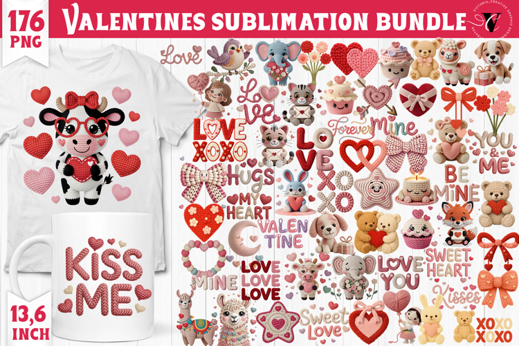 Crochet Valentines Day sublimation | Knitted bundle