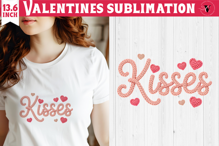 Crochet Valentines Day sublimation | Knitted Kisses