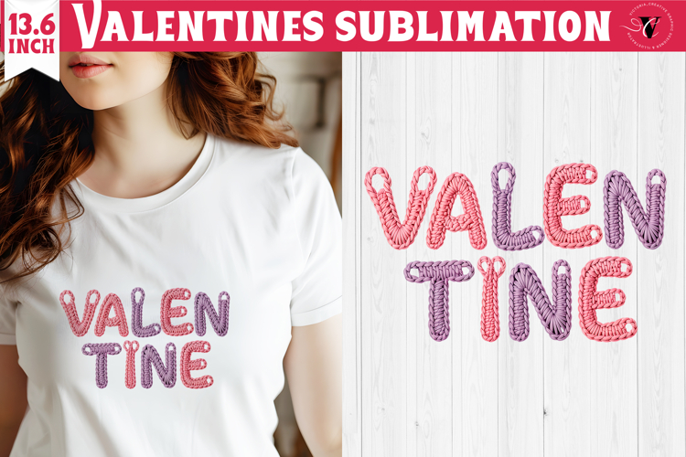 Crochet Valentines Day sublimation | Knitted Valentine