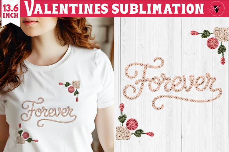Crochet Valentines Day sublimation | Knitted Forever