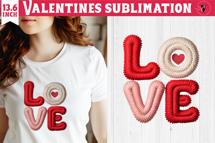 Crochet Valentines Day sublimation | Knitted Sweet love