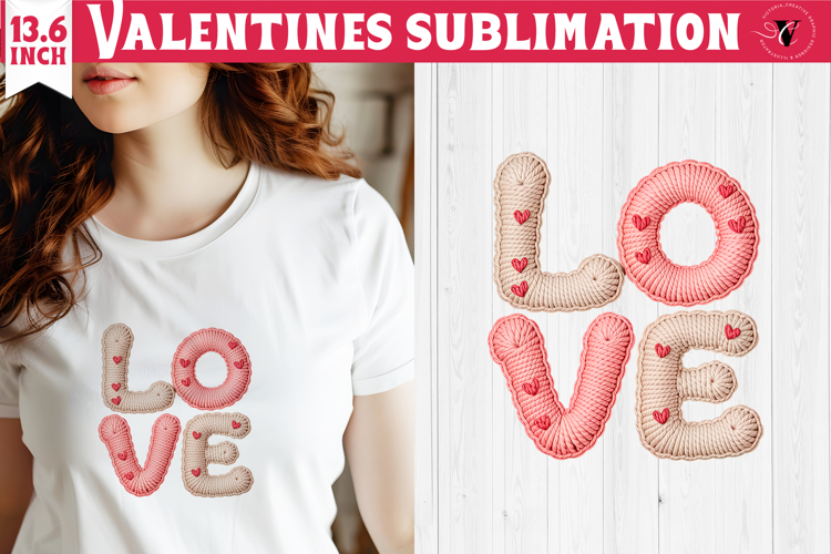 Crochet Valentines Day sublimation | Knitted Love