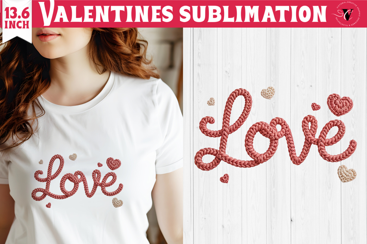 Crochet Valentines Day sublimation | Knitted Love