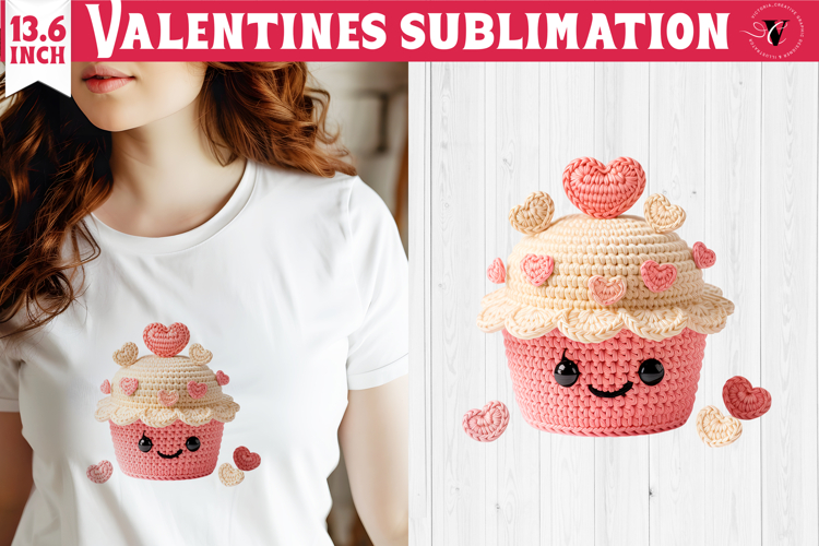 Crochet Valentines Day sublimation | Knitted Cake